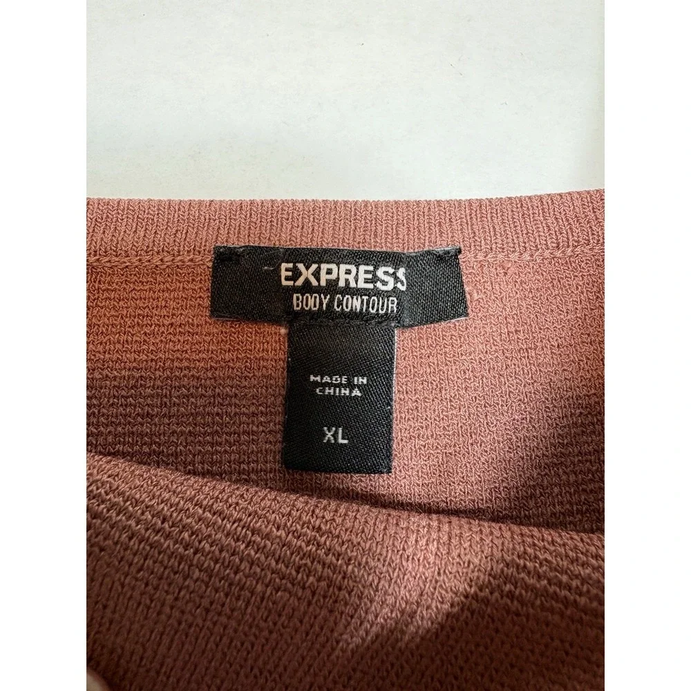 Express Women's XL Corset Style Knit Crop Top Rust Red Sleeveless Bustier - Picture 3 of 8